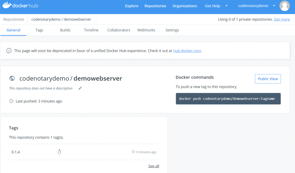 validated build on dockerhub