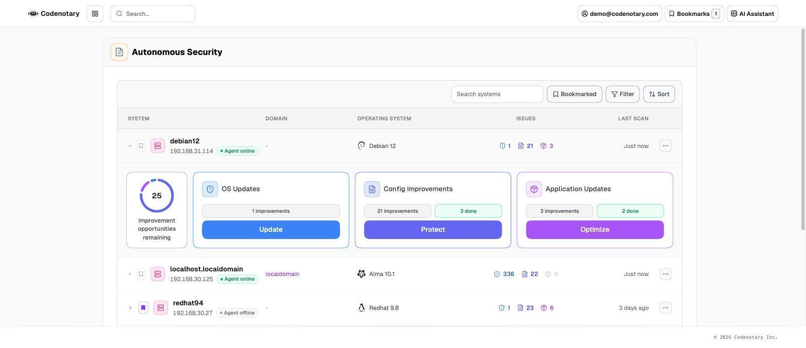 Autonomous Security remediation view