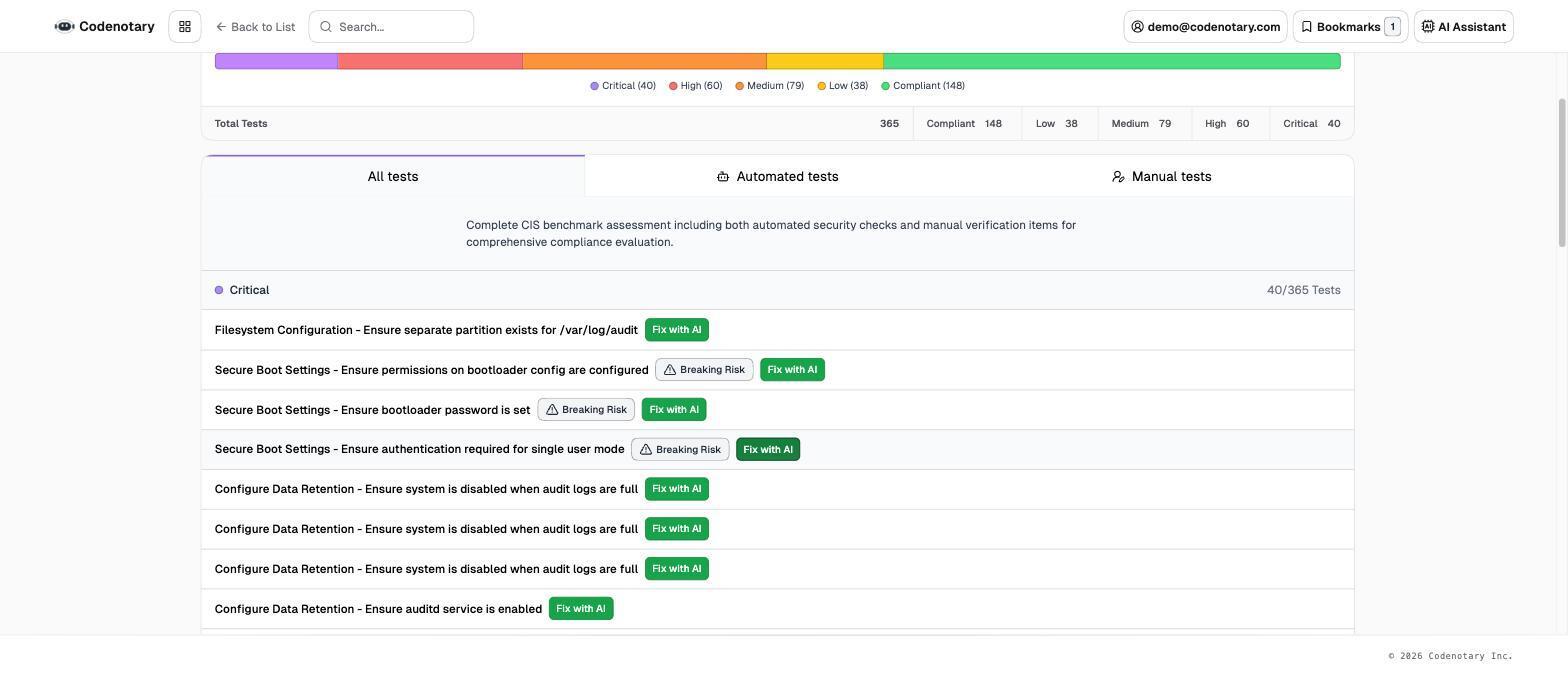 Autonomous Security hardening view