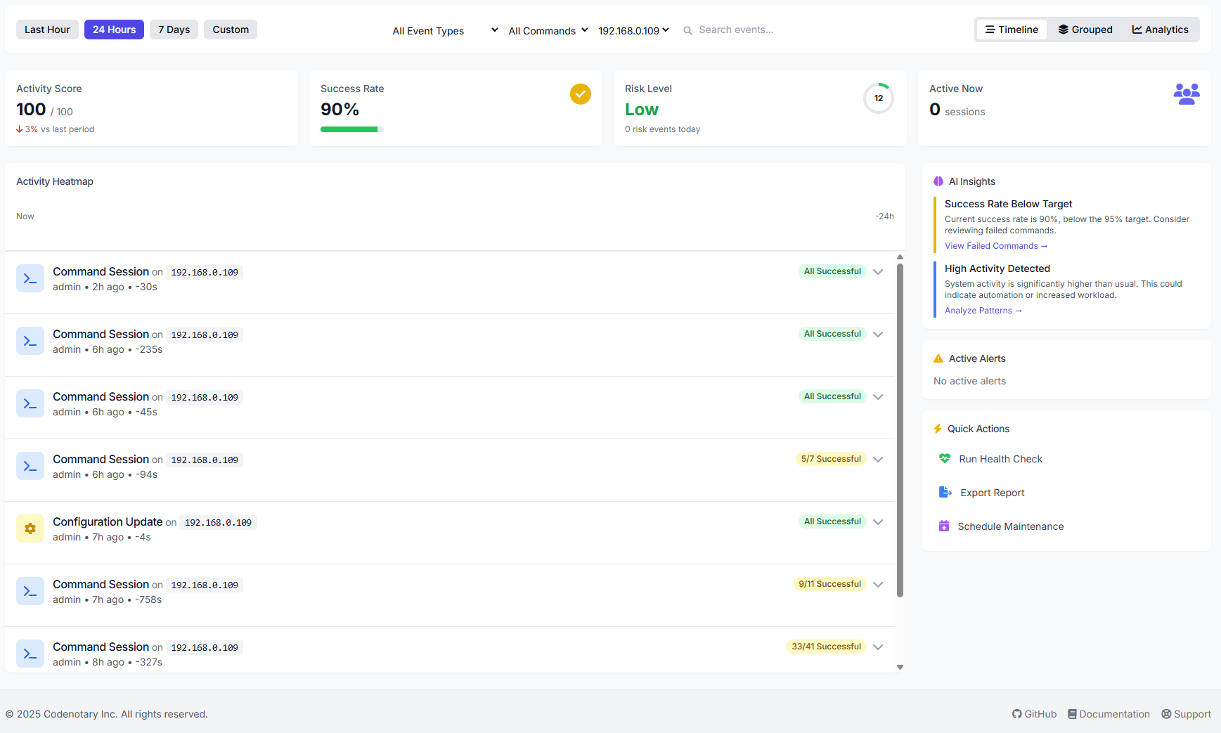 AgentX dashboard