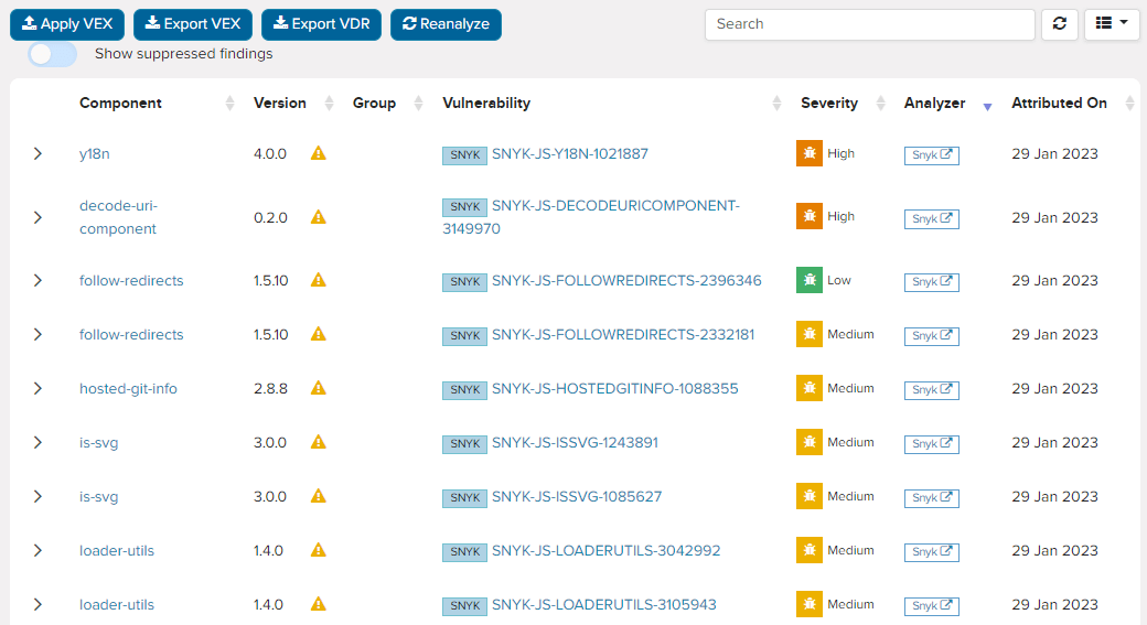 Trustcenter/Teams VEX management