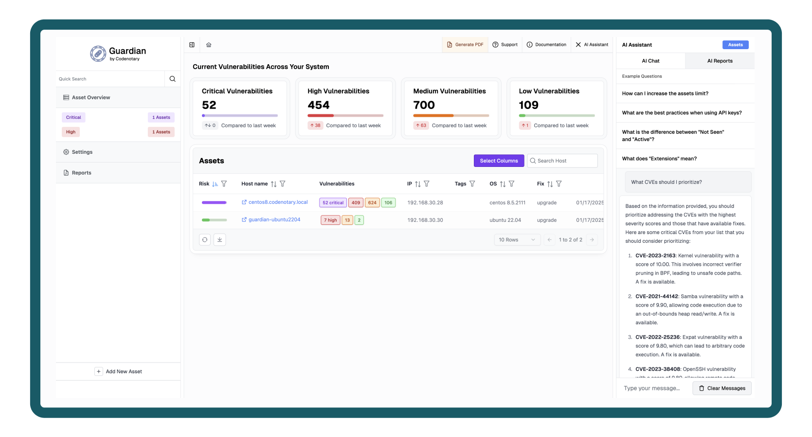 Guardian dashboard